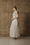 Mutedance 25 Spring/Summer Deep V-neck Pleated Dress MD-MD25SS25-HOARY MD25SS24